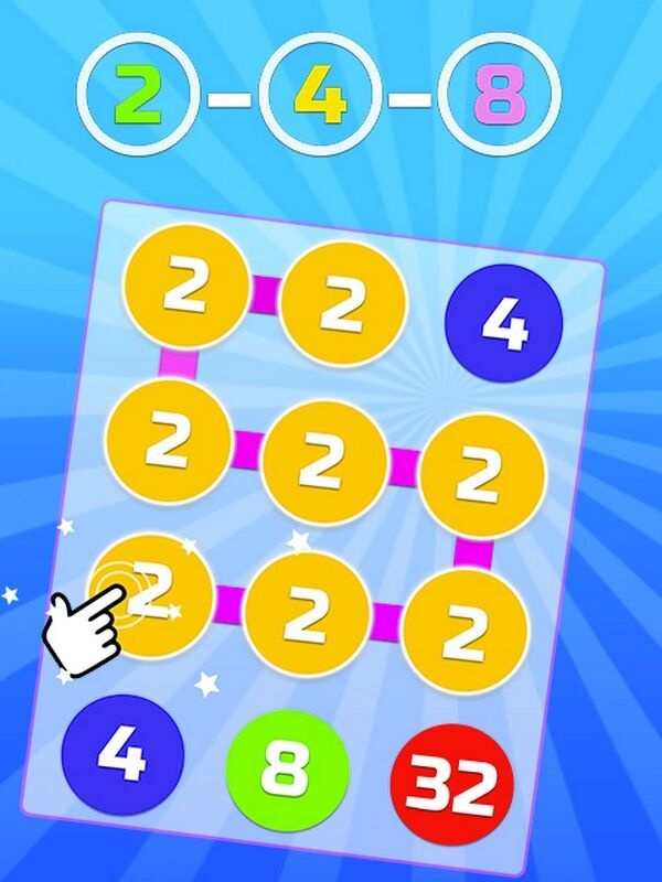 2-4-8 : link identical numbers